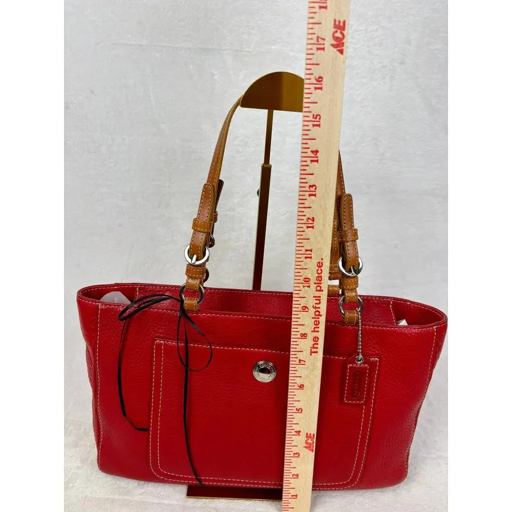Coach Y2K Chelsea Red Pebbled Leather Shoulder Tote